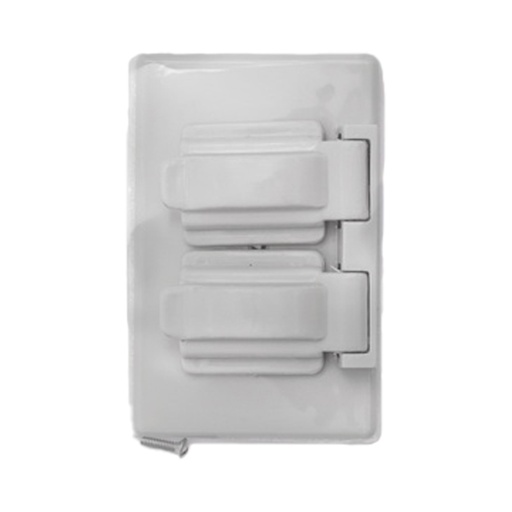 [6216K] TAPA PLASTICA PARA TOMA DOBLE GRIS INTEMPERIE PQT X 1 UDUKE