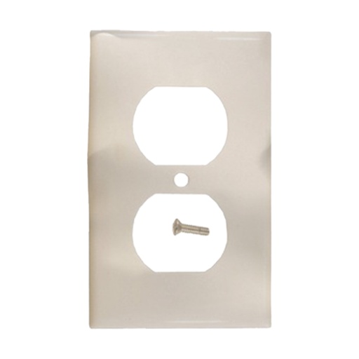 [1670K] TAPA PLASTICA TOMA DOBLE BEIGE T/L RETIE PQT X 2 UDUKE