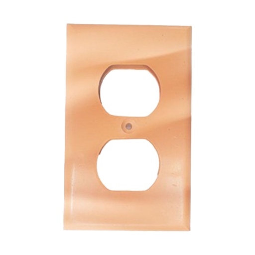 [4843K] TAPA PLASTICA TOMA DOBLE NARANJA T/L RETIE PQT X 2 UDUKE