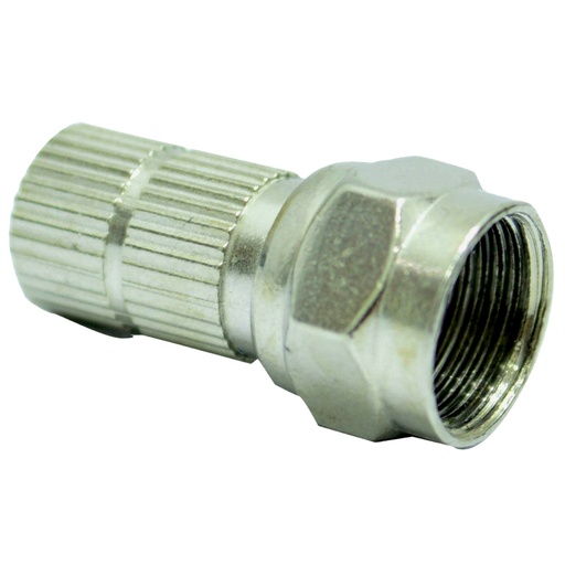 [6063K] TERMINAL COAXIAL 22MM ROSCA FINA RG6 CON CAUCHITO LARGA PQT X 5 UDUKE