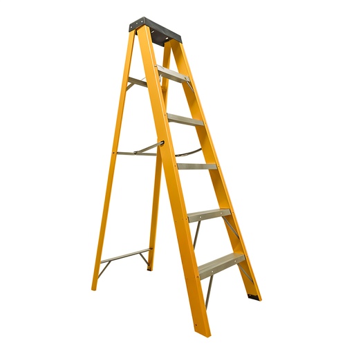 [21332] ESCALERA DE FIBRA DE VIDRIO 5 PELDANOS CAP 150 KILOS USO INDUSTRIAL UDUKE CON PLATAFORMA (HT3182)