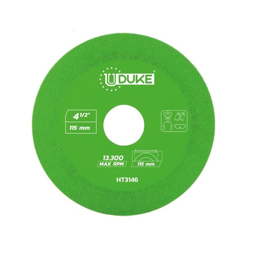 [21661] DISCO CORTE VIDRIO Y CERAMICA VERDE 4-1/2" UDUKE (HT3146)