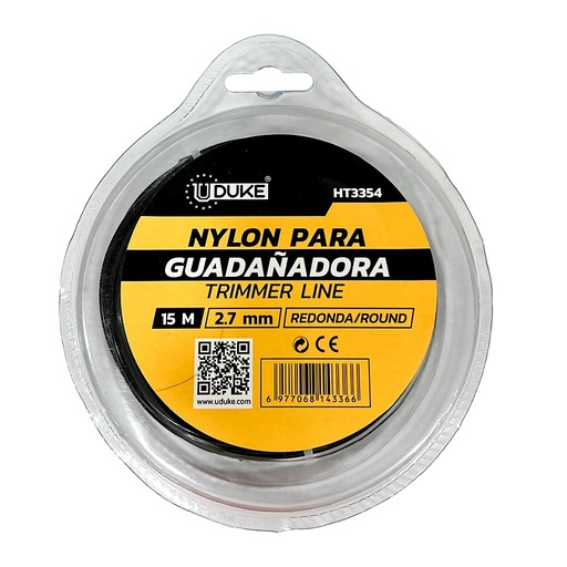 [21741] NYLON PARA GUADAÑADORA 2.7MM X 15M NEGRO UDUKE  (HT3354)